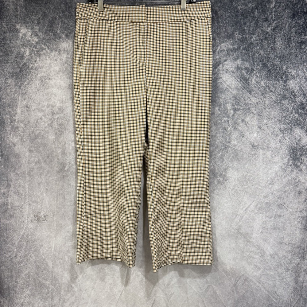 LOFT Outlet Petite Women's 12P Plaid High Rise Slim Wide Leg Pants NWT Cropped
